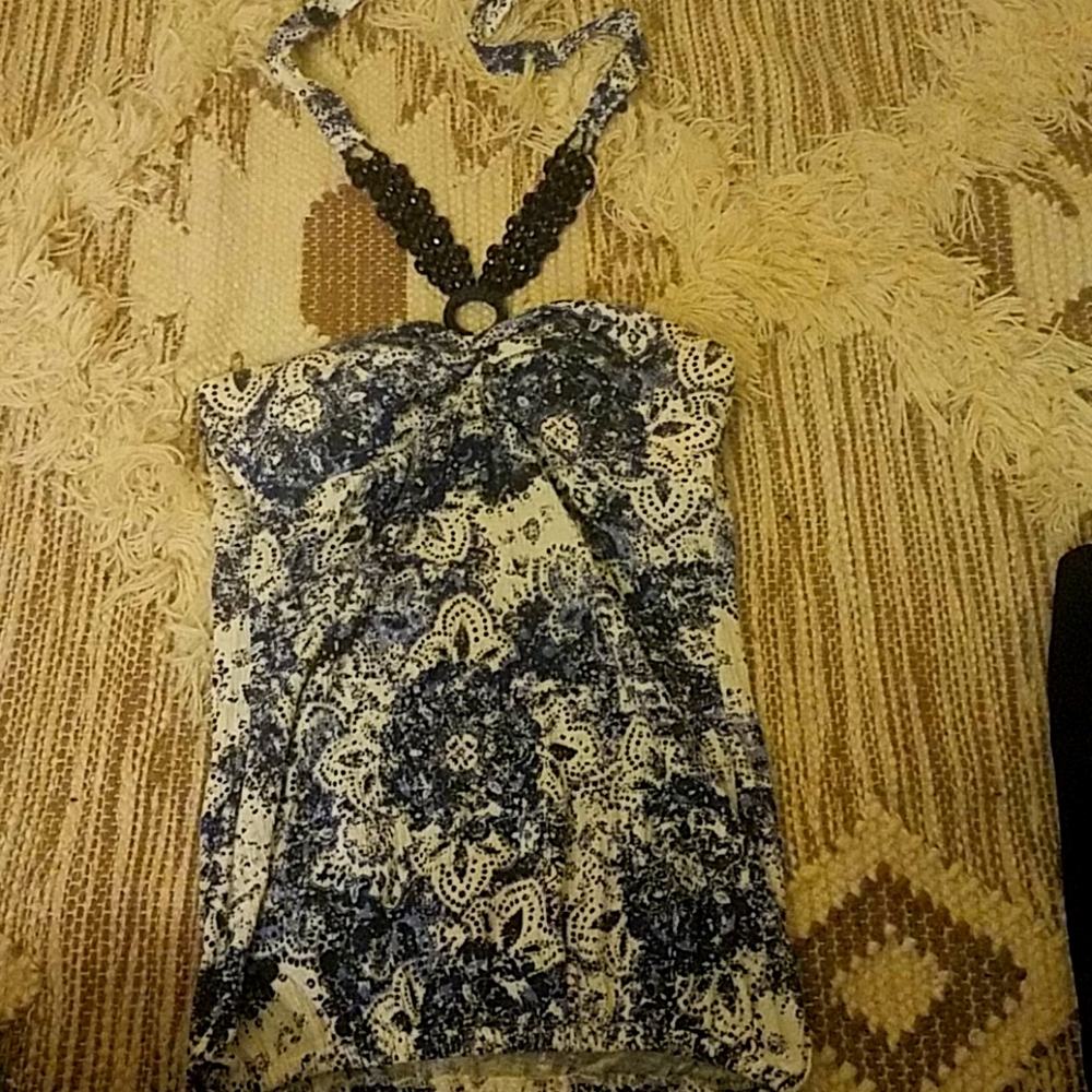 Vanity size small tank top with jeweled strap